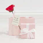 Gift Wrapping included 1 Hardcover Box, 1 Paper bag & 1 Rose Soap Flower (Red)