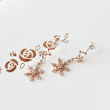 Rose Gold Celestial Snowflake Earrings