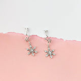 Silver Celestial Snowflake Earrings