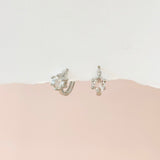 Celeste Clear Quartz Huggie Hoop Earrings