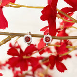 Princess Garnet Huggie Hoop Earrings