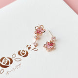 Rose Gold Aurora Snowflower Earrings