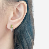 Snake Peridot Huggie Hoop Earrings