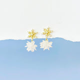 Gold Crystal Snowflake Earrings