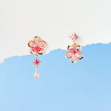 Rose Gold Aurora Snowflower Earrings