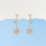 Rose Gold Celestial Snowflake Earrings