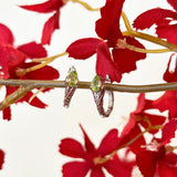 Snake Peridot Huggie Hoop Earrings