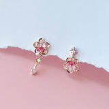 Rose Gold Aurora Snowflower Earrings